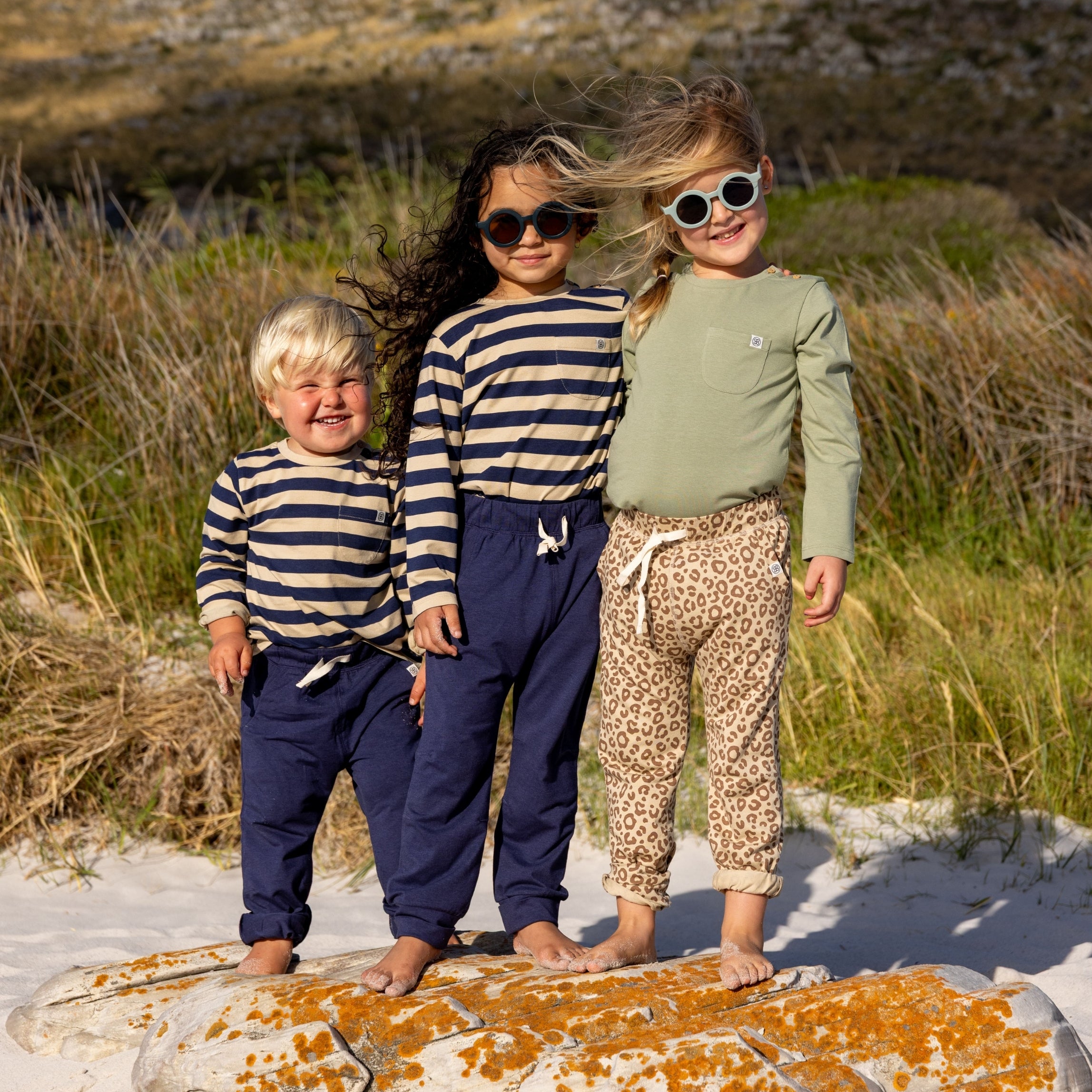 Longsleeve in Navy/Sandy Stripe UPF 50+