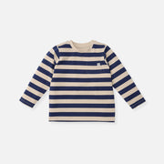 Camiseta de manga larga en Navy/Sandy Stripe – UPF 50+