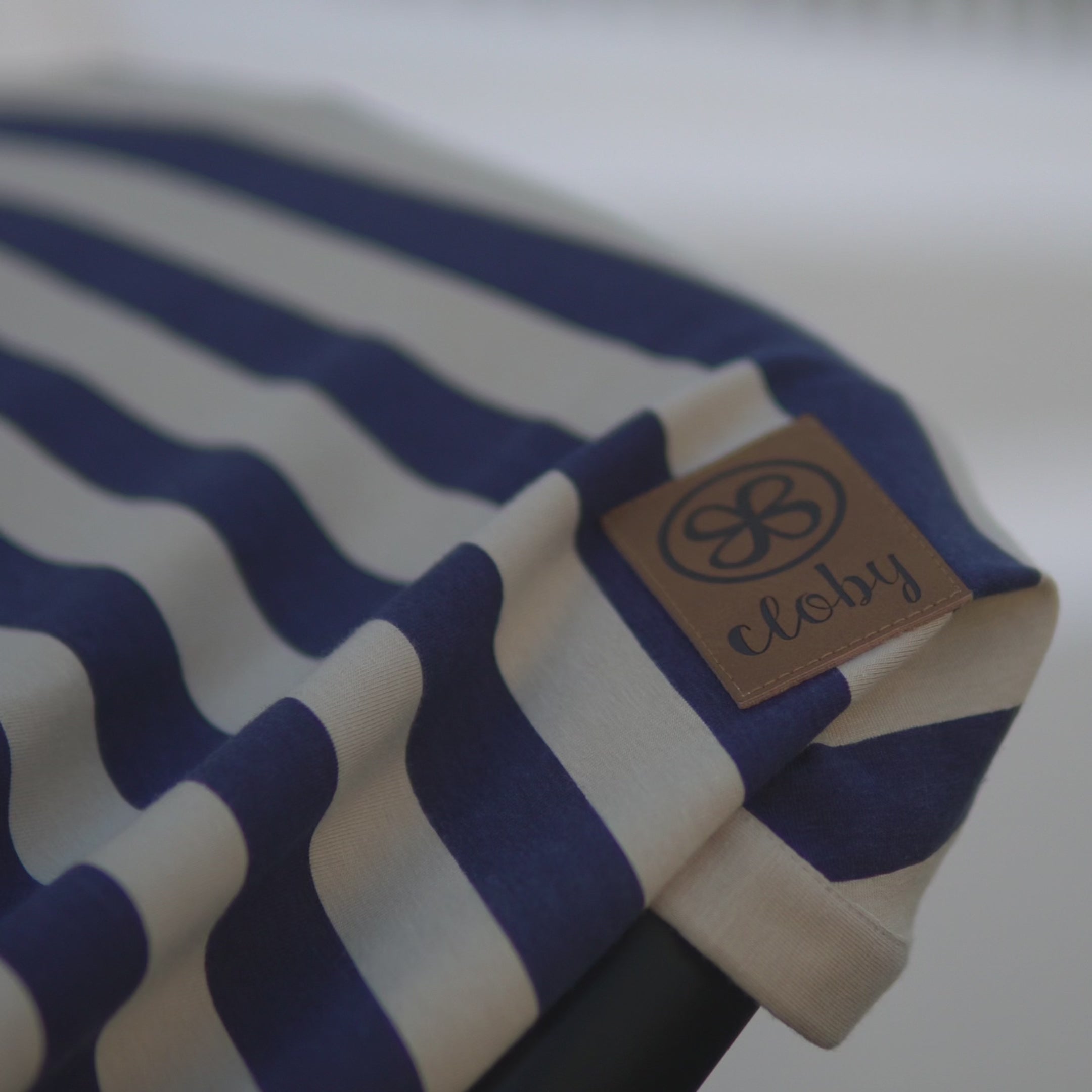 Load video: UV Blanket in Navy/Sandy Stripe - UPF 50+